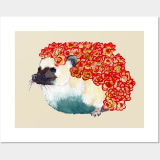 Hedgehog with Succulents Posters and Art